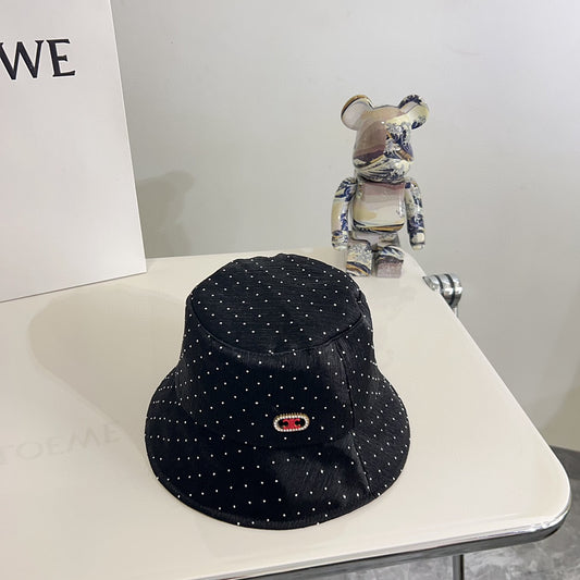 賽C家-2024新款水鑽輕奢華漁夫帽 黑色