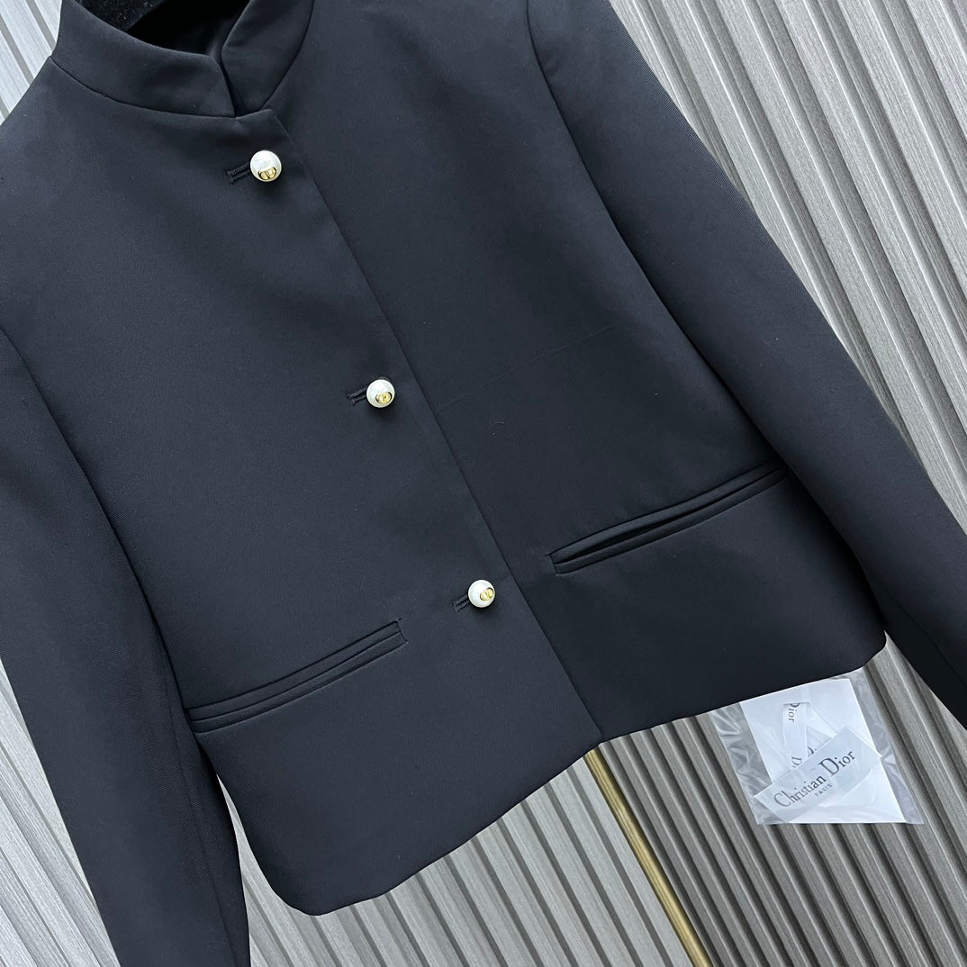 迪D家-2403 24新品上架立領西裝小外套 黑色