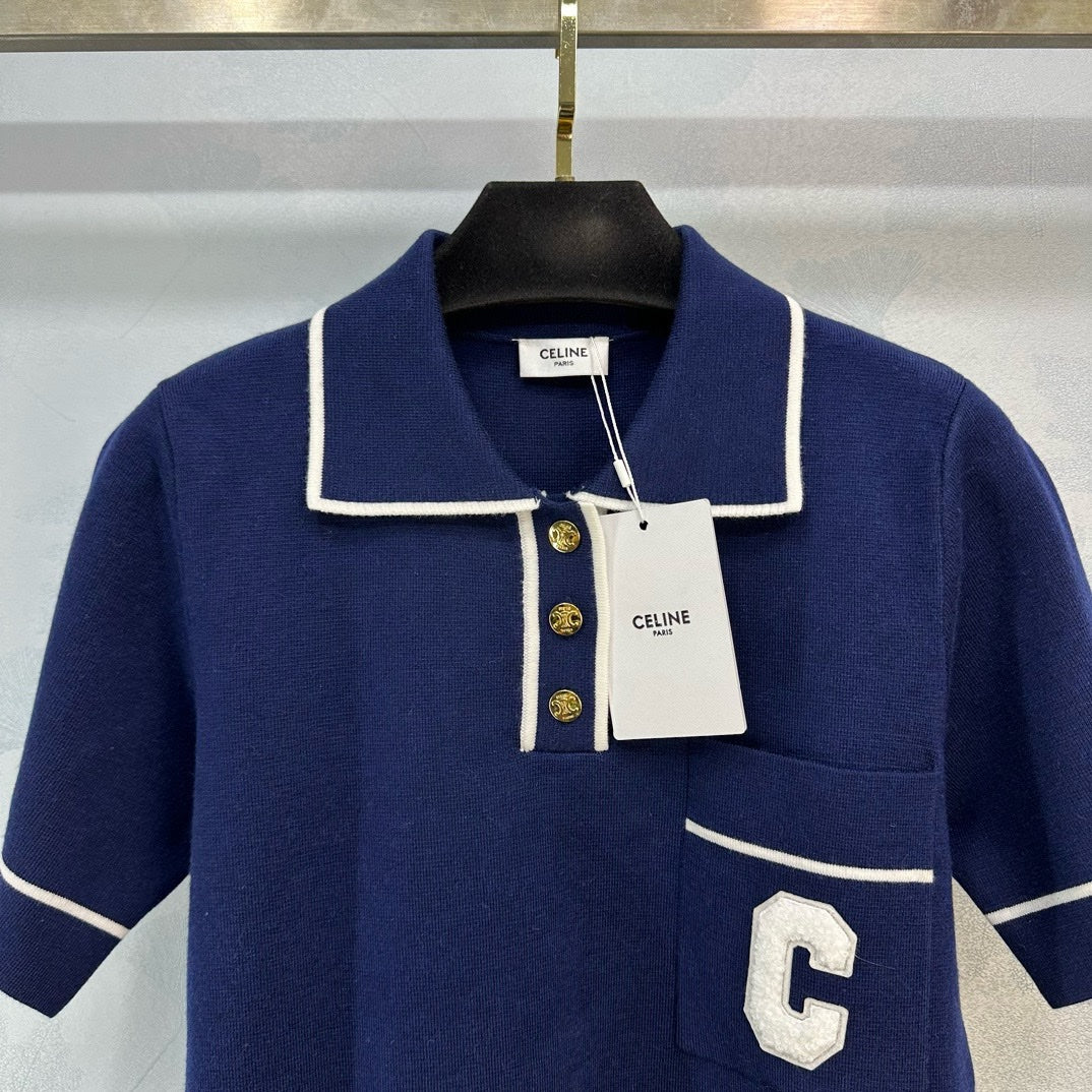 賽C家-2403 24春夏新款Polo針織短袖上衣