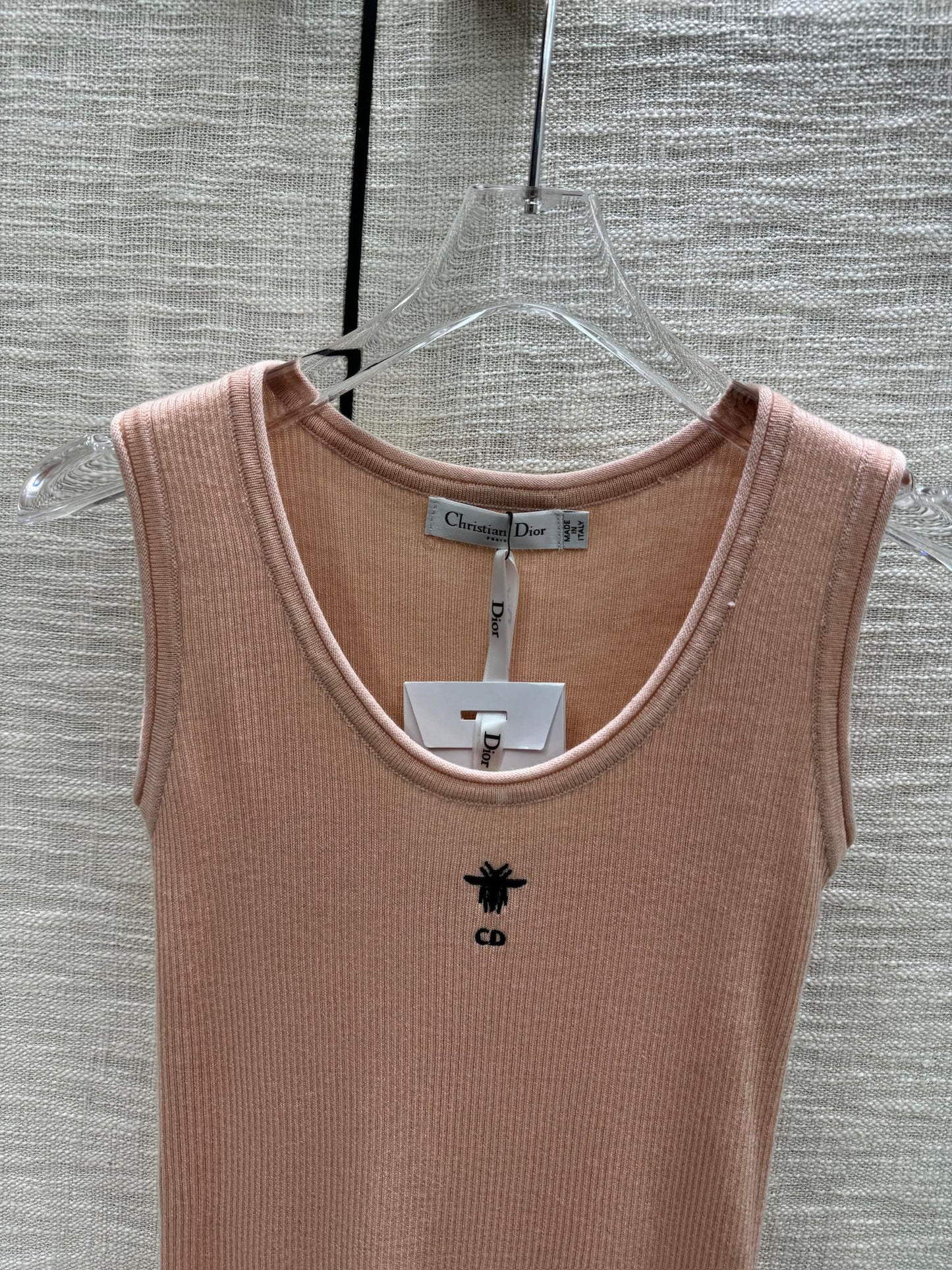 迪D家-2403 刺繡CD字母針織小背心 橘色