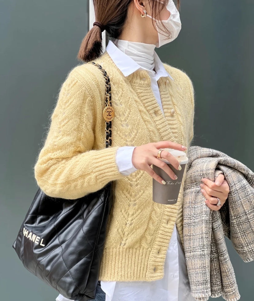 小香家-Chanel 22號手袋 黑金色中號