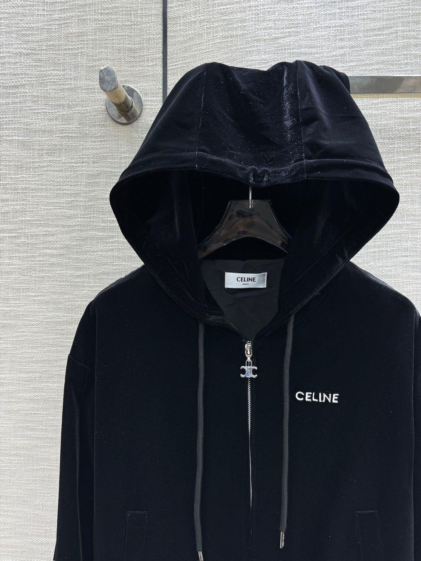 賽C家-2403 連帽拉鍊外套鬆緊腰闊腿長褲套裝