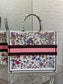 迪D家-Book Tote 2023春夏系列 浪漫花刺繡粉色 大號