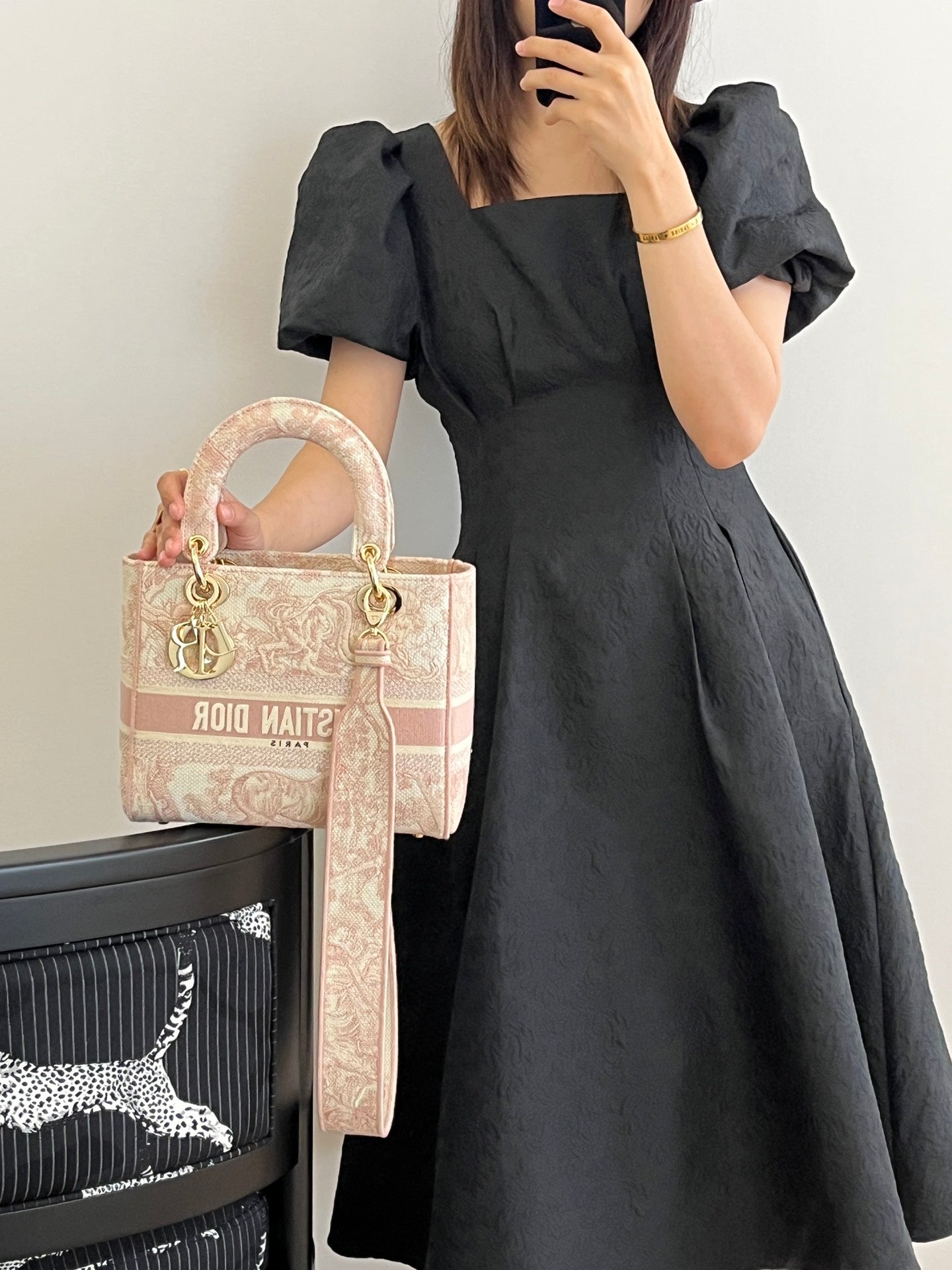迪D家-Lady 老虎刺繡系列 裸粉色 24CM