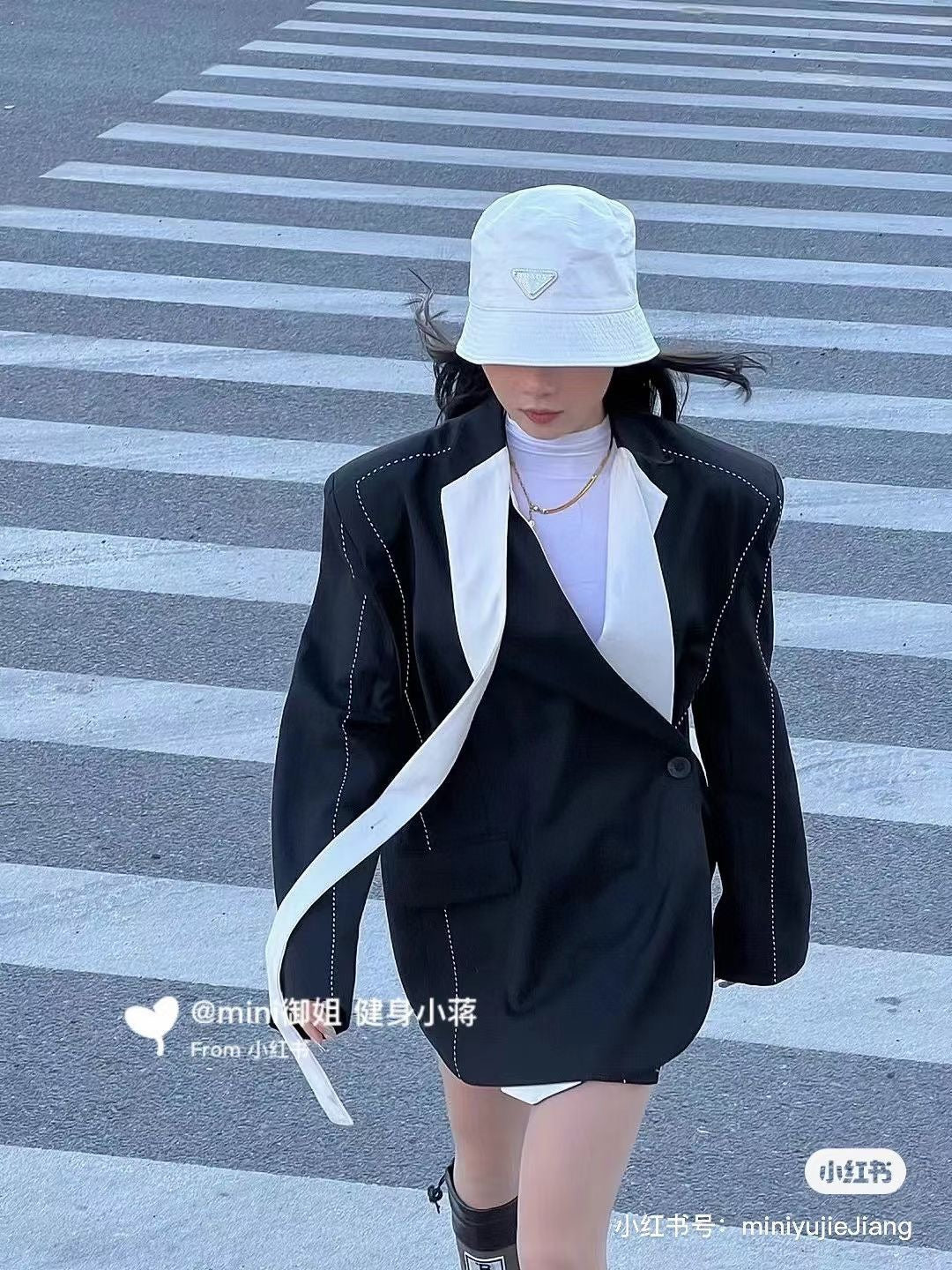 普P家-高級質感漁夫帽 白色