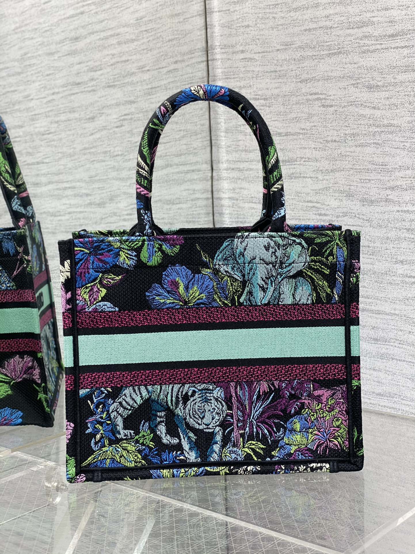 迪D家-Book Tote 2023春夏系列 動物園藍綠色 小號