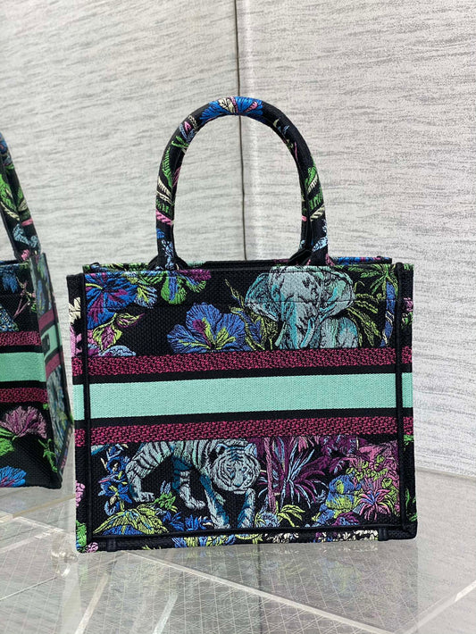 迪D家-Book Tote 2023春夏系列 動物園藍綠色 小號