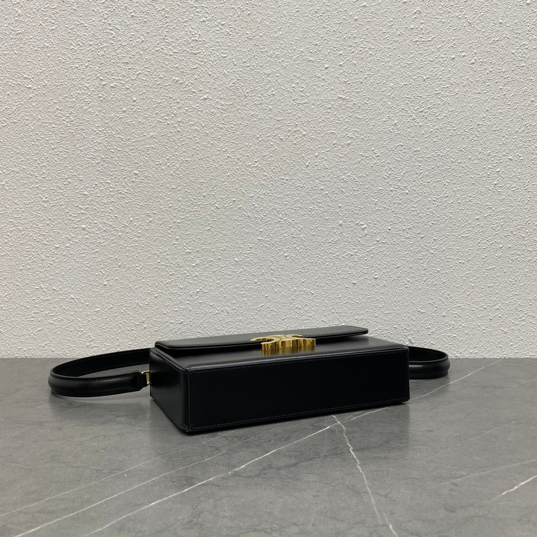 賽C家-Box Triomphe 凱旋門盒子包 黑色金扣