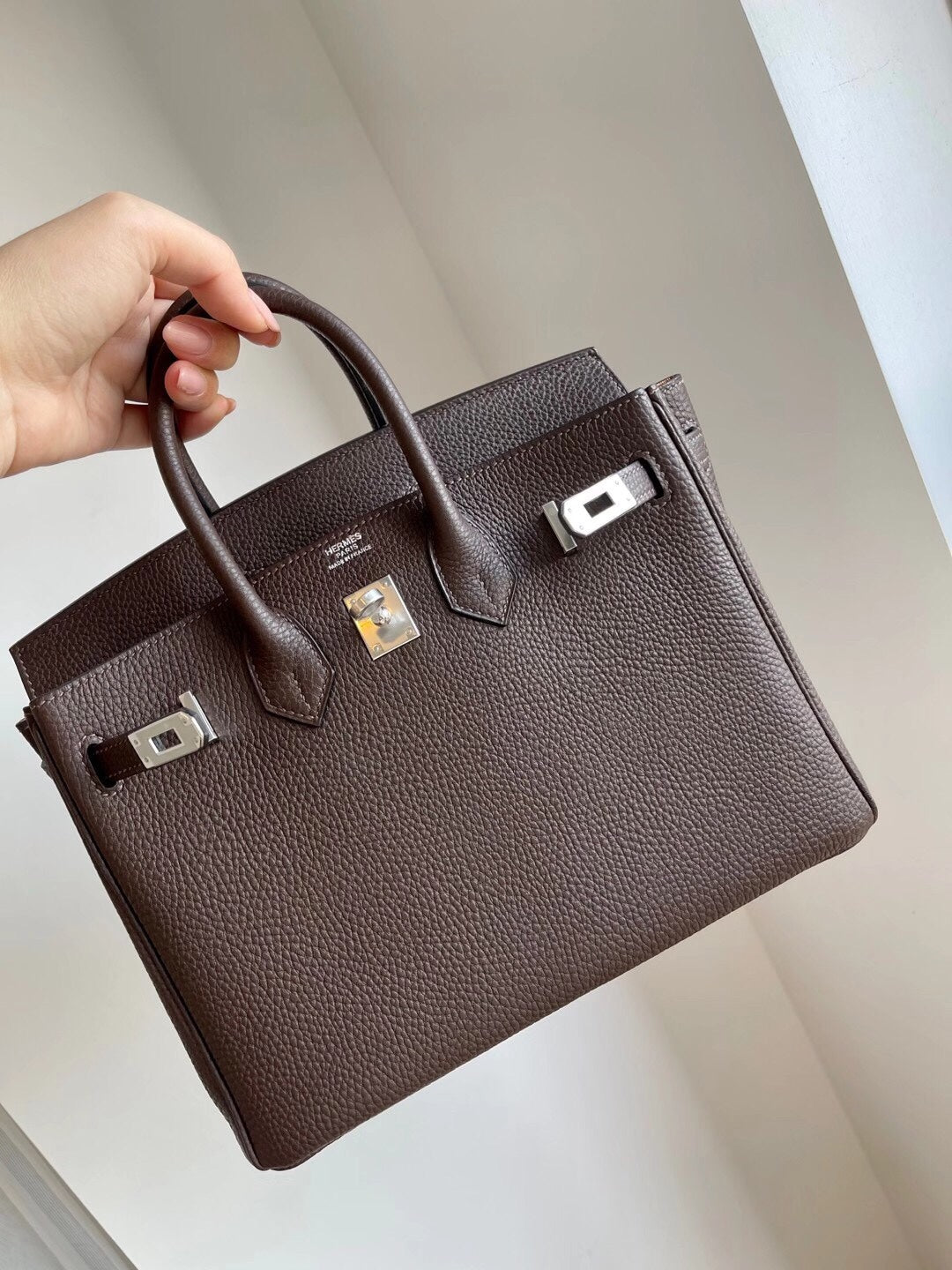 小愛款-Birkin 25 Togo 烏木Ebene內拼金棕色