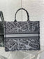 迪D家-Book Tote 2023春夏系列 巴黎地圖刺繡 灰色 大號