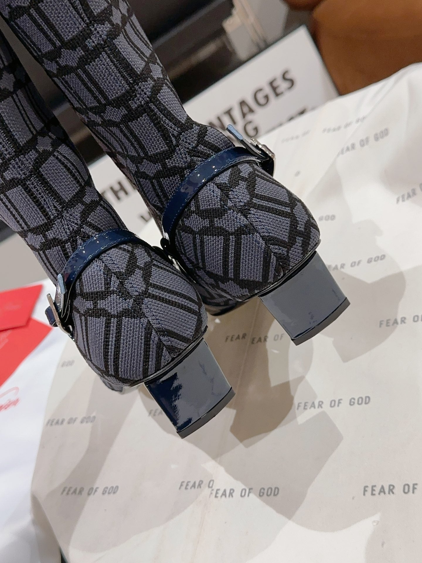 R方扣頭鞋-2023秋冬新款 彈性襪靴 4.5CM