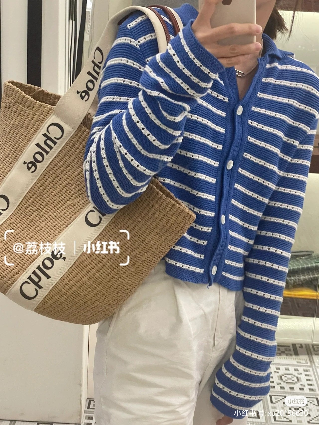 克羅C-Large Woody Basket 白色 大號 上身圖