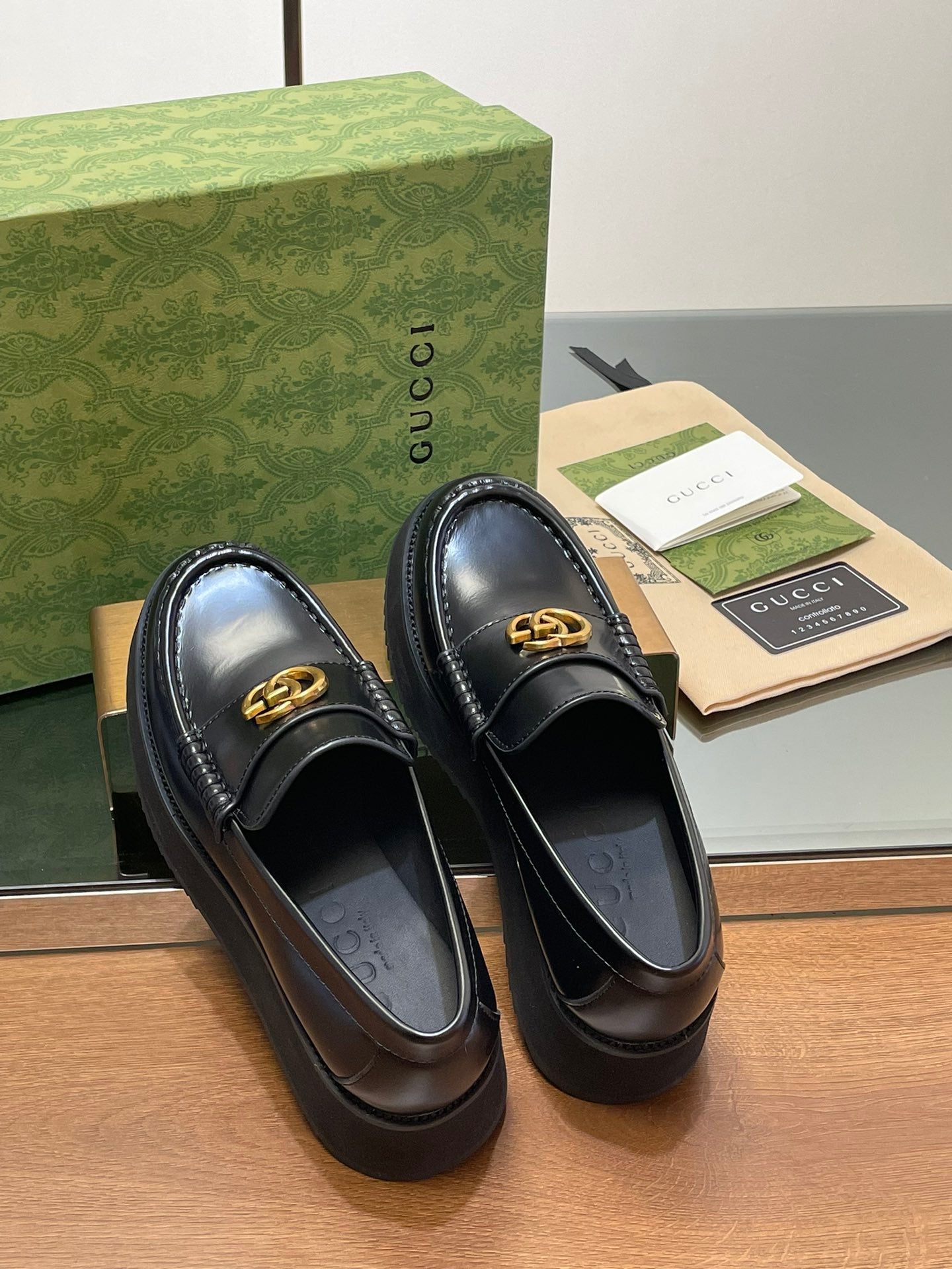 古G家-2024 厚底樂福鞋 黑色