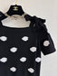 小香家-2403 繫帶一字肩山茶花短袖