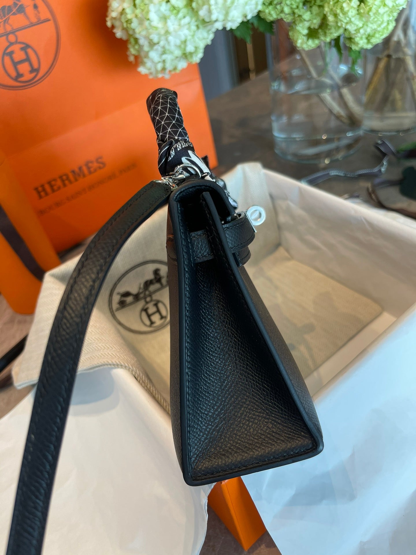 小愛款-Kelly Mini 2代 Epsom 黑色 銀扣