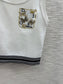 迪D家-2403 刺繡蝴蝶圓領針織背心 白色