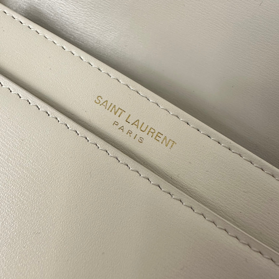 聖Y羅-BOX SAINT LAURENT 豆腐包 小號 奶白色