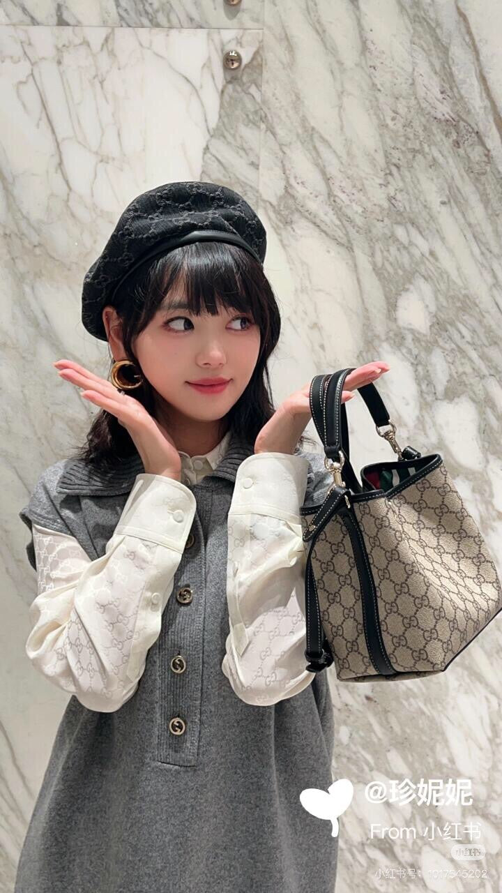 古G家-黑皮革滾邊迷你肩包 棕色
