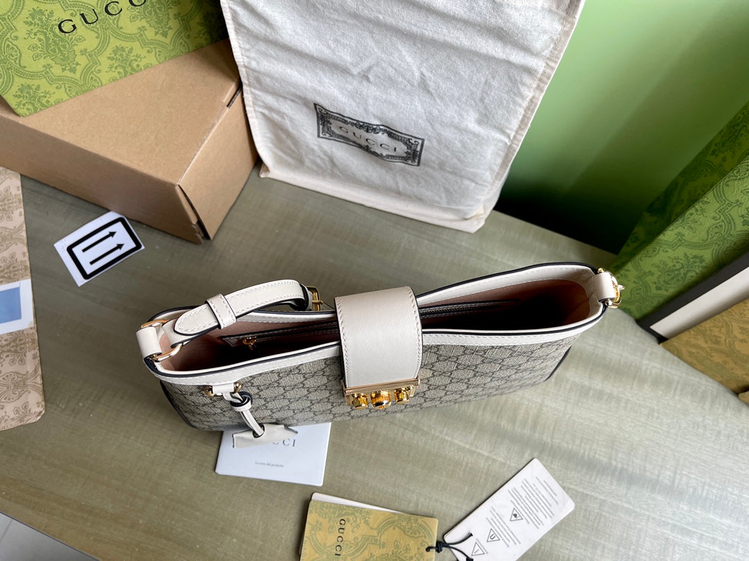 古G家-Ophidia系列開口肩背包 白色