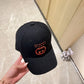 古G家-2023新款簡約紅色雙G棒球帽 黑色