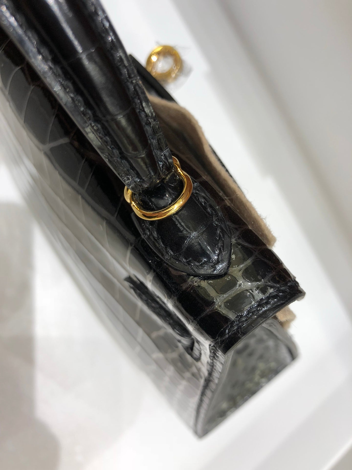 小愛款-Kelly mini 2代 美洲鱷魚 黑色 金扣