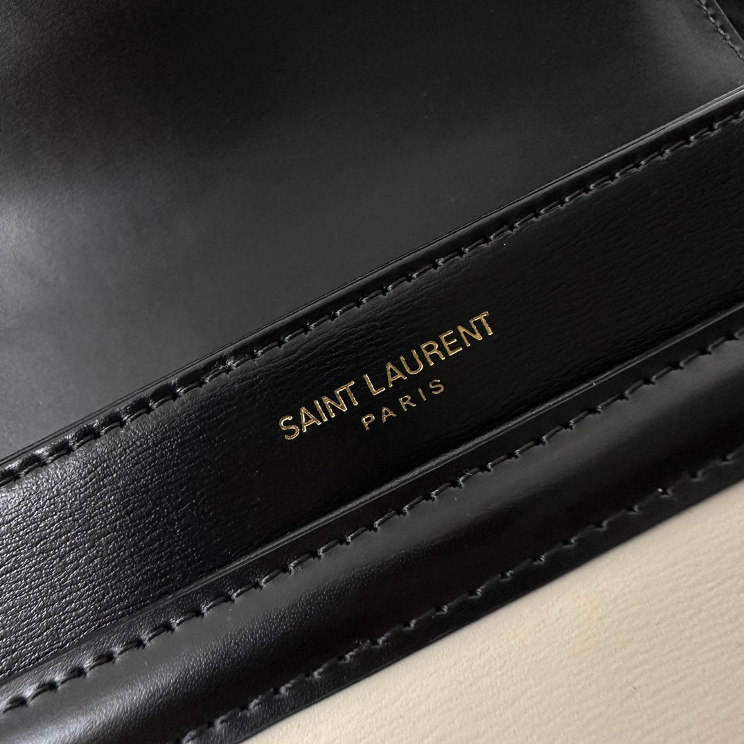 聖Y羅-BOX SAINT LAURENT 豆腐包 小號 黑拼白色