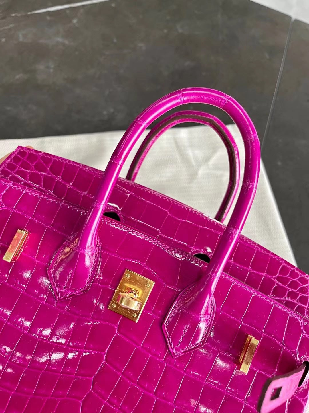 小愛款-Birkin 25 鱷魚 天方夜譚紫 金扣