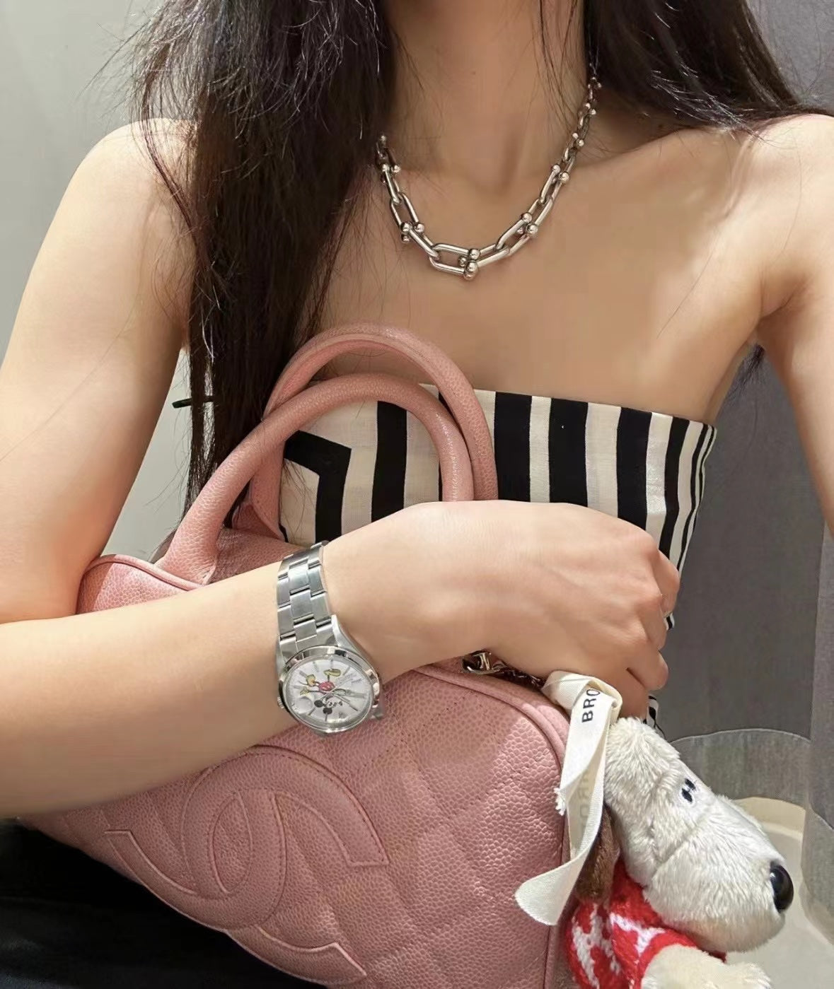 小香家-Chanel Vintage 中古保齡球包 粉色