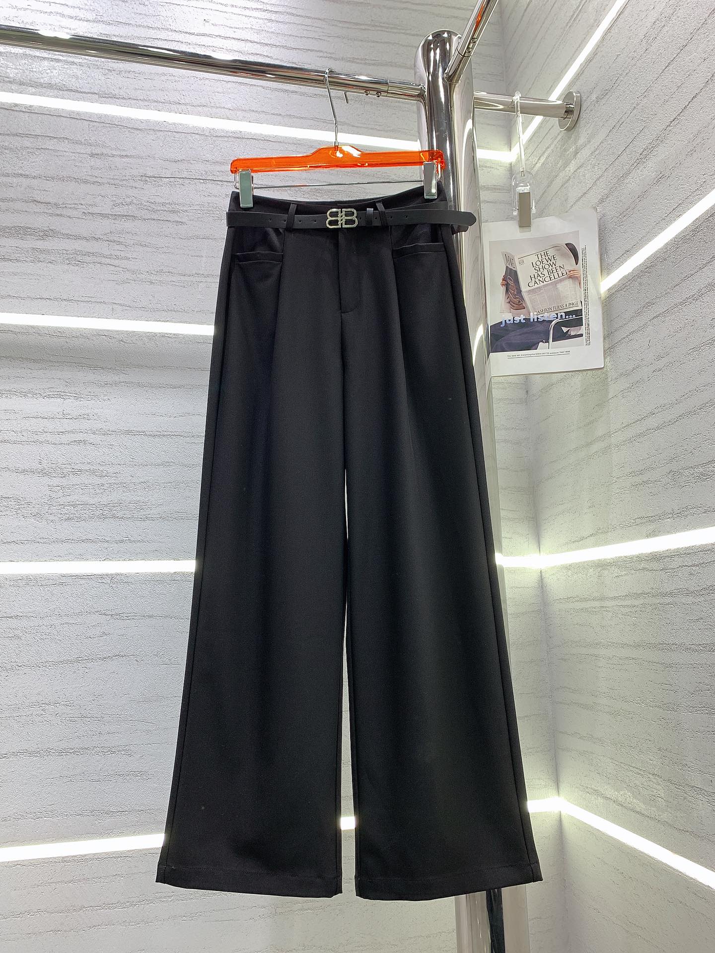 巴黎世-2403 新款前壓褶口袋西裝褲
