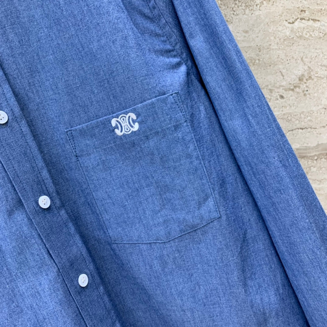 賽C家-2403 繡花logo長袖襯衫
