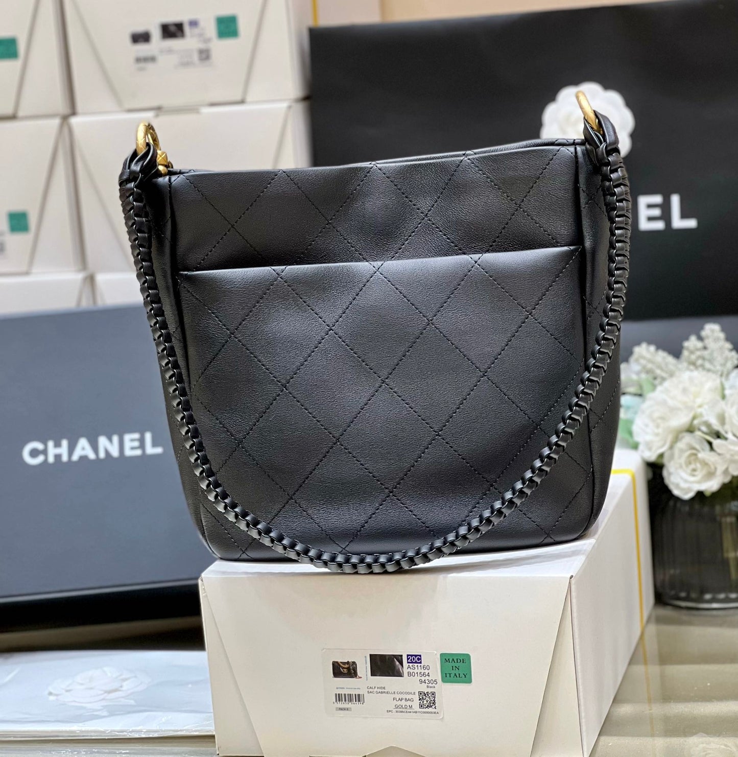 小香家-2023早秋系列 手工坊編織嬉皮包 小牛皮 黑色