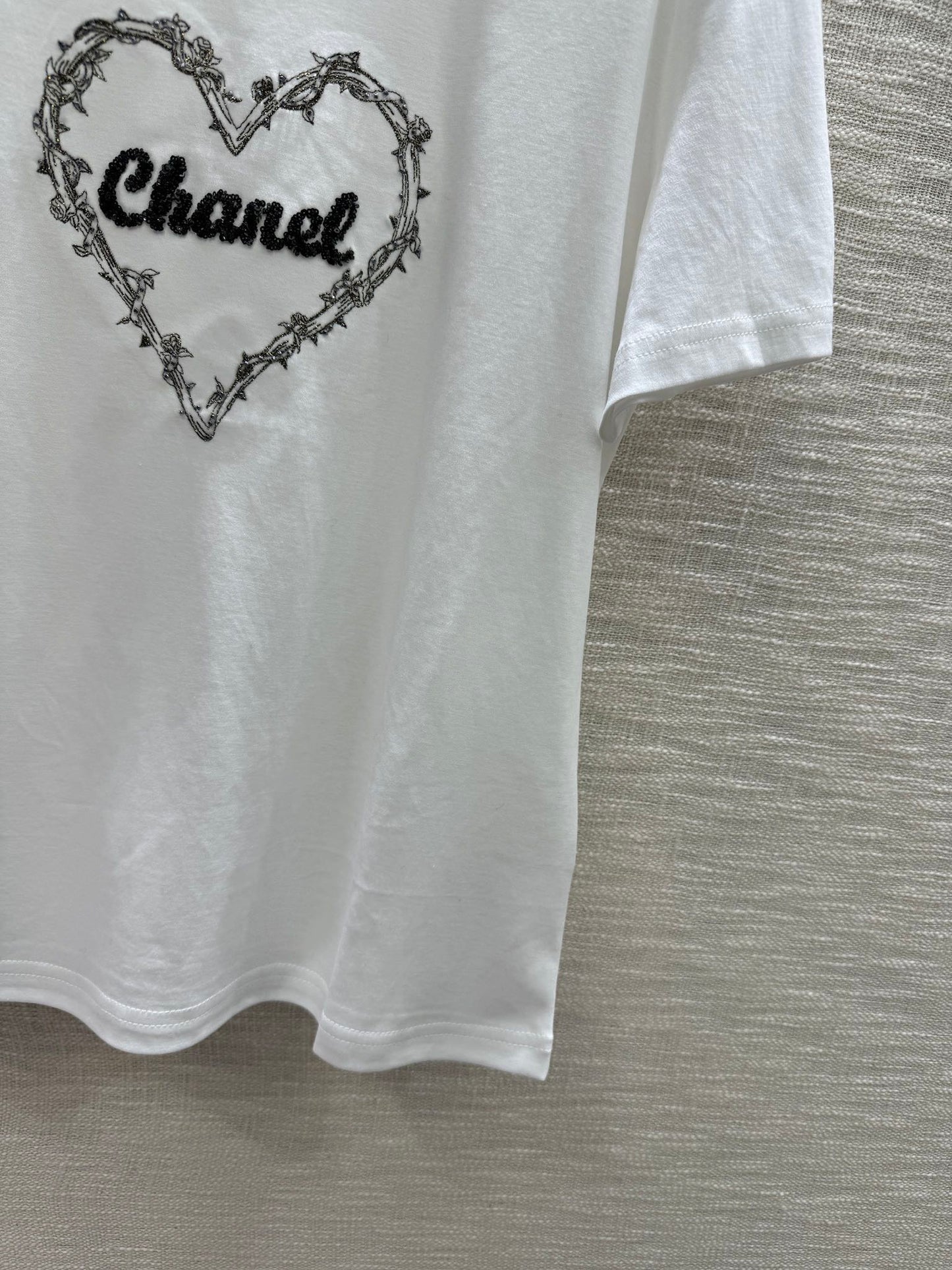 賽C家-2403 愛心字母刺繡TEE 白色
