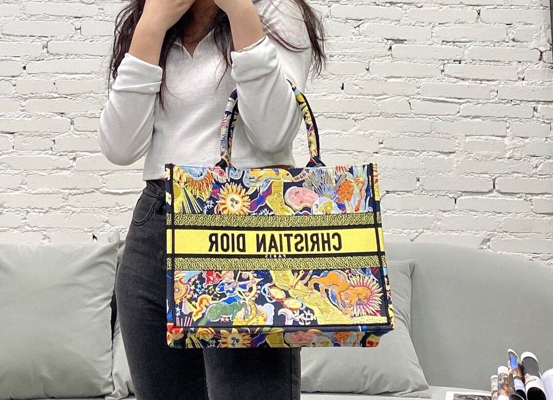 迪D家-BookTote 刺繡手袋 黑星座 37x30x16cm