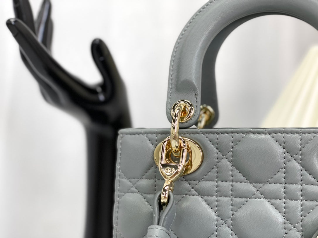 迪D家-Lady dior myABC 岩石灰色金扣 小號