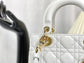 迪D家-Lady dior myABC 羊皮白色金扣 小號