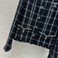 小香家-2403 24早春新品高級黑白格紋軟呢外套