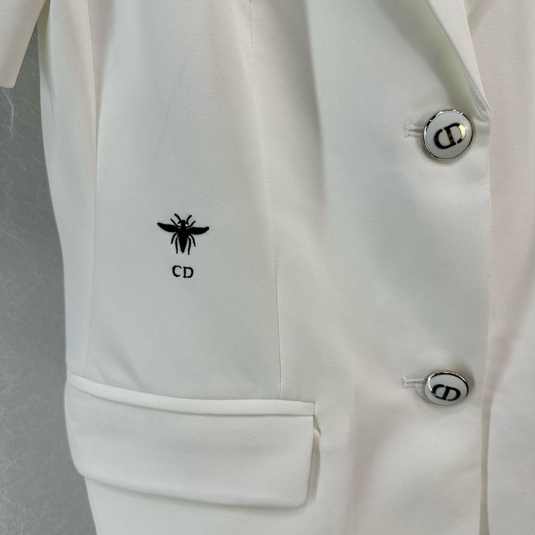 迪D家-2403 休閒西服套裝輕薄款 白色