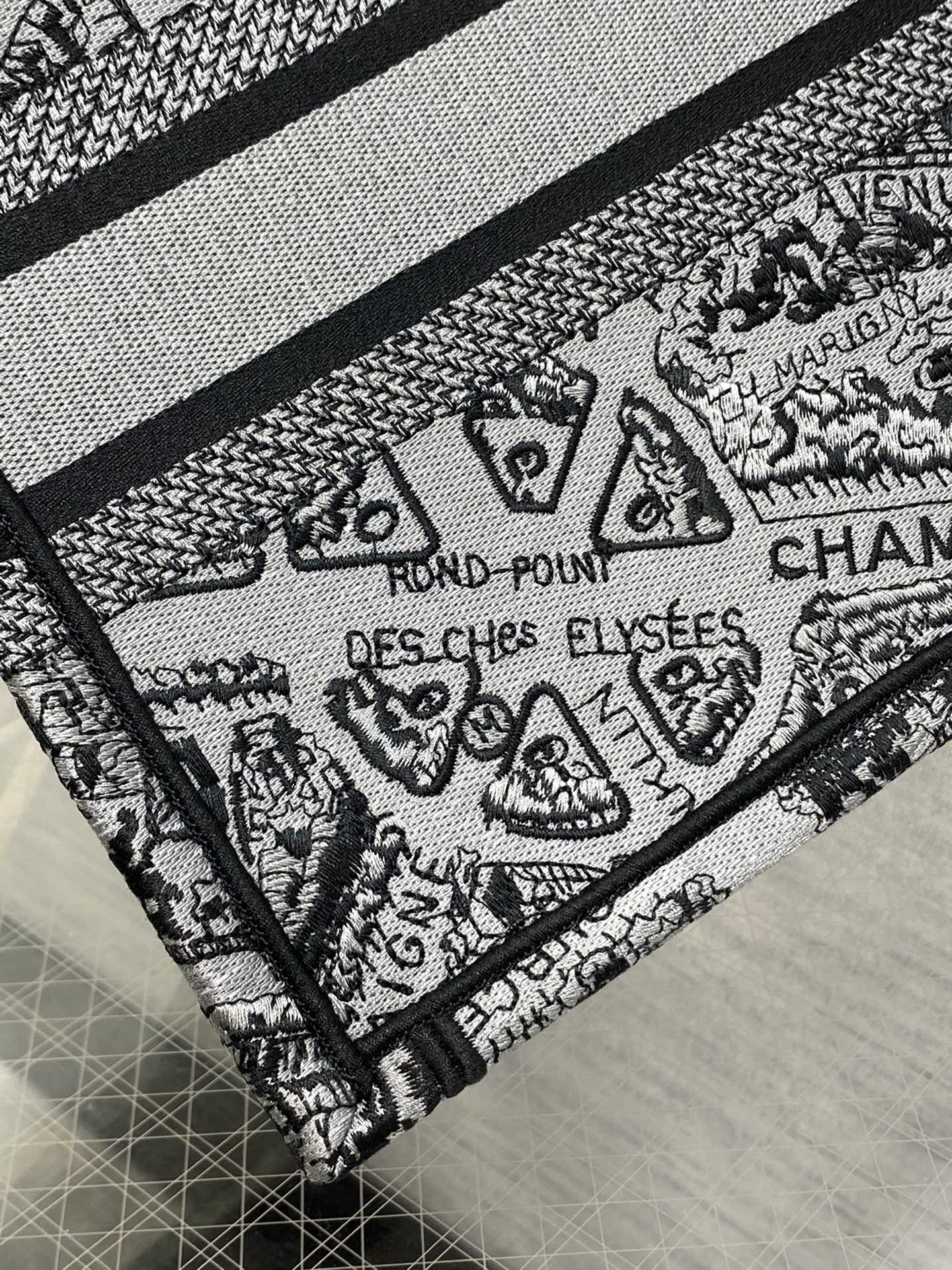 迪D家-Book Tote 2023春夏系列 巴黎地圖刺繡 灰色 小號