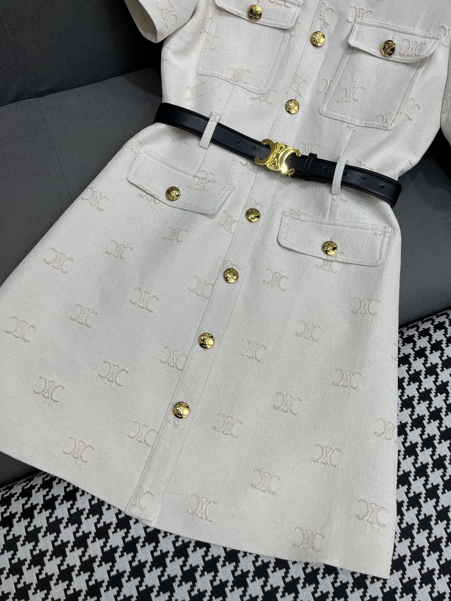 賽C家-2403 24SS春夏新款翻領洋裝 白色