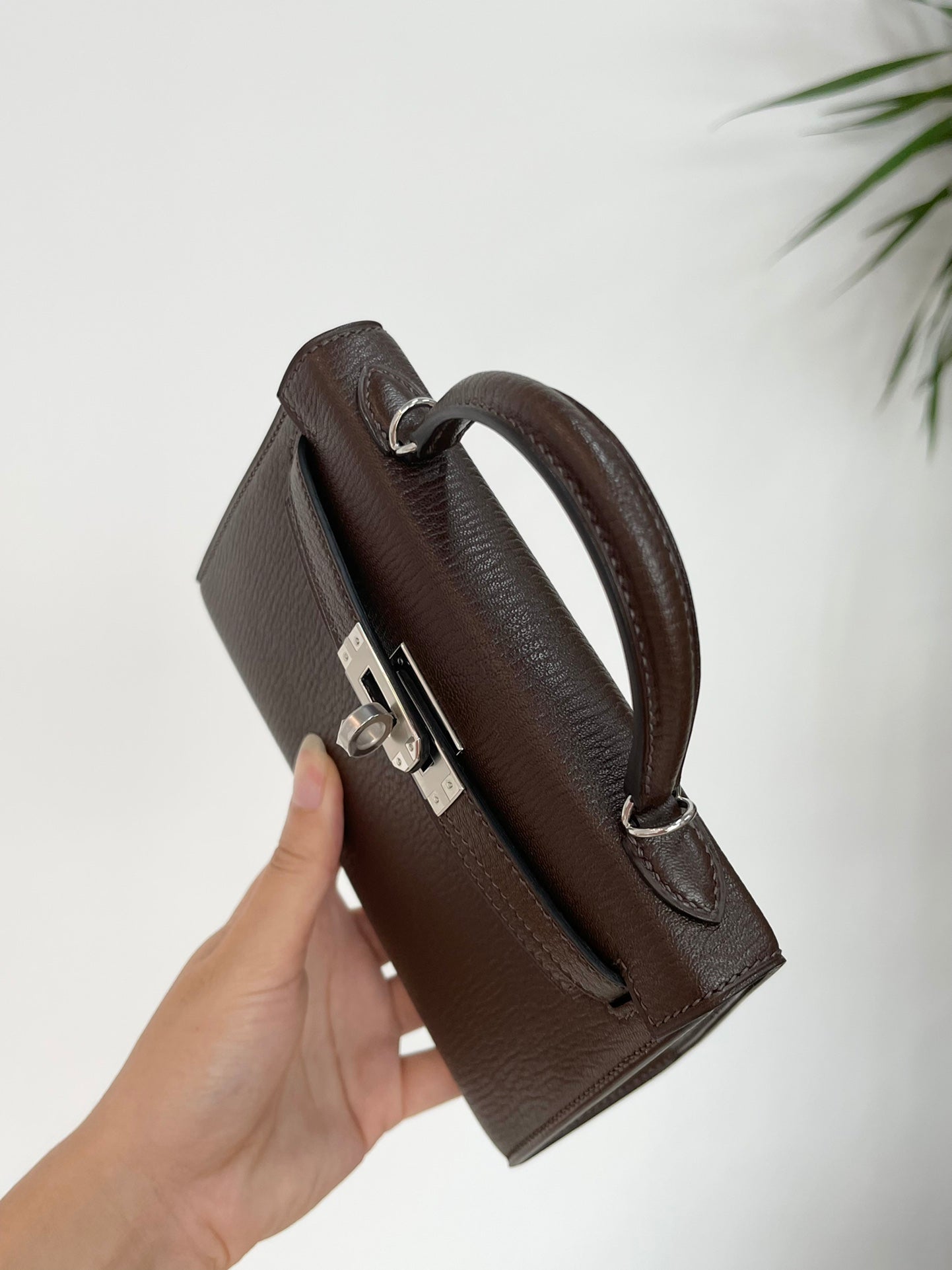 小愛款-Kelly Mini 2代 山羊皮 41哈瓦那色 銀扣