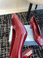 普P家-2024粗跟方頭單鞋 紅色