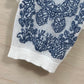 迪D家-2403 24早春新品重工蝴蝶花卉刺繡羊絨針織短袖上衣 白色