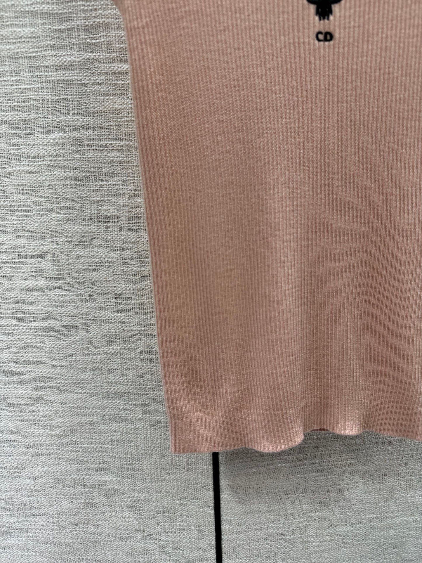 迪D家-2403 刺繡CD字母針織小背心 橘色