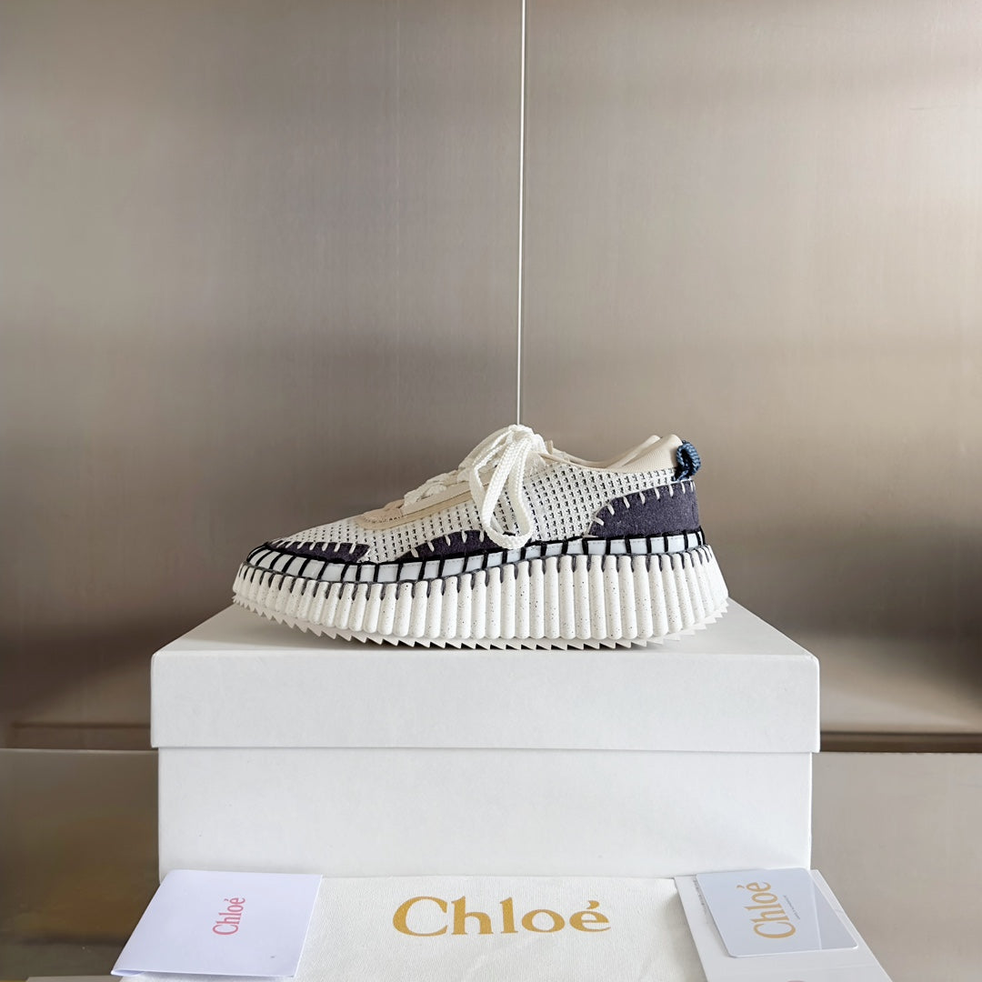 克羅C-Nama sneaker彩虹系列 網面拼色休閒運動鞋 白紫色