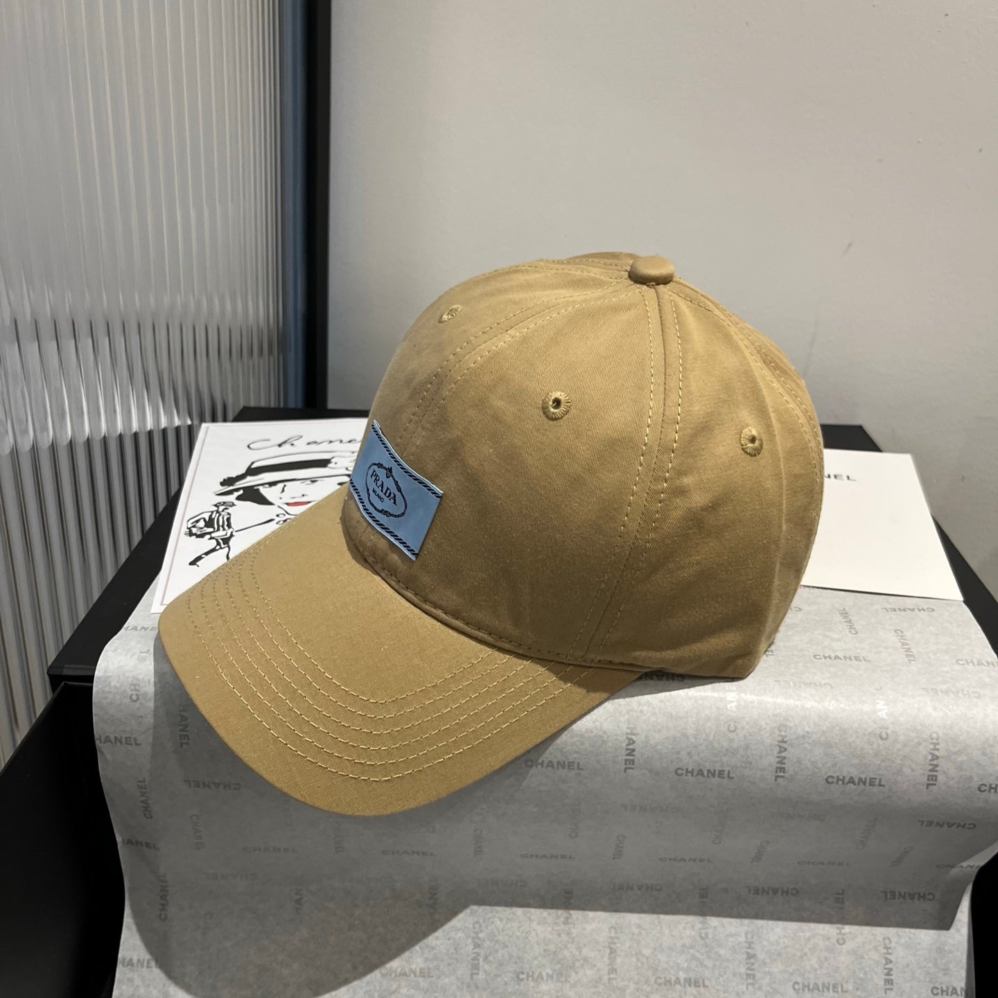普P家-LOGO標籤棒球帽 薑黃