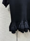 小香家-2403 24早春最新下擺花邊針織短袖 黑色