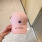 小香家-2023新款刺繡刷破造型棒球帽 粉色