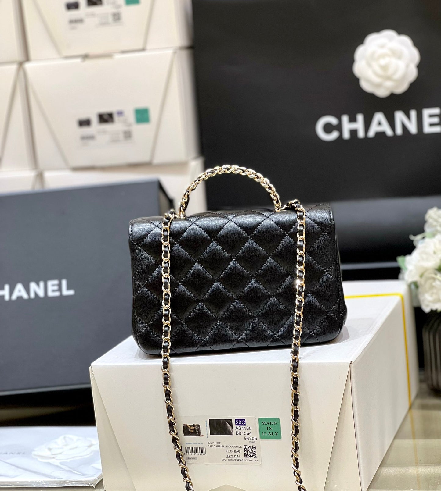 小香家-Chanel 23A CF水鑽手柄 黑色