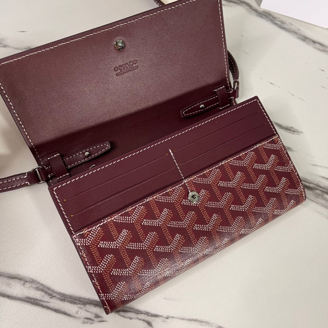 戈G家-Varenne 兩折小挎包 酒紅色