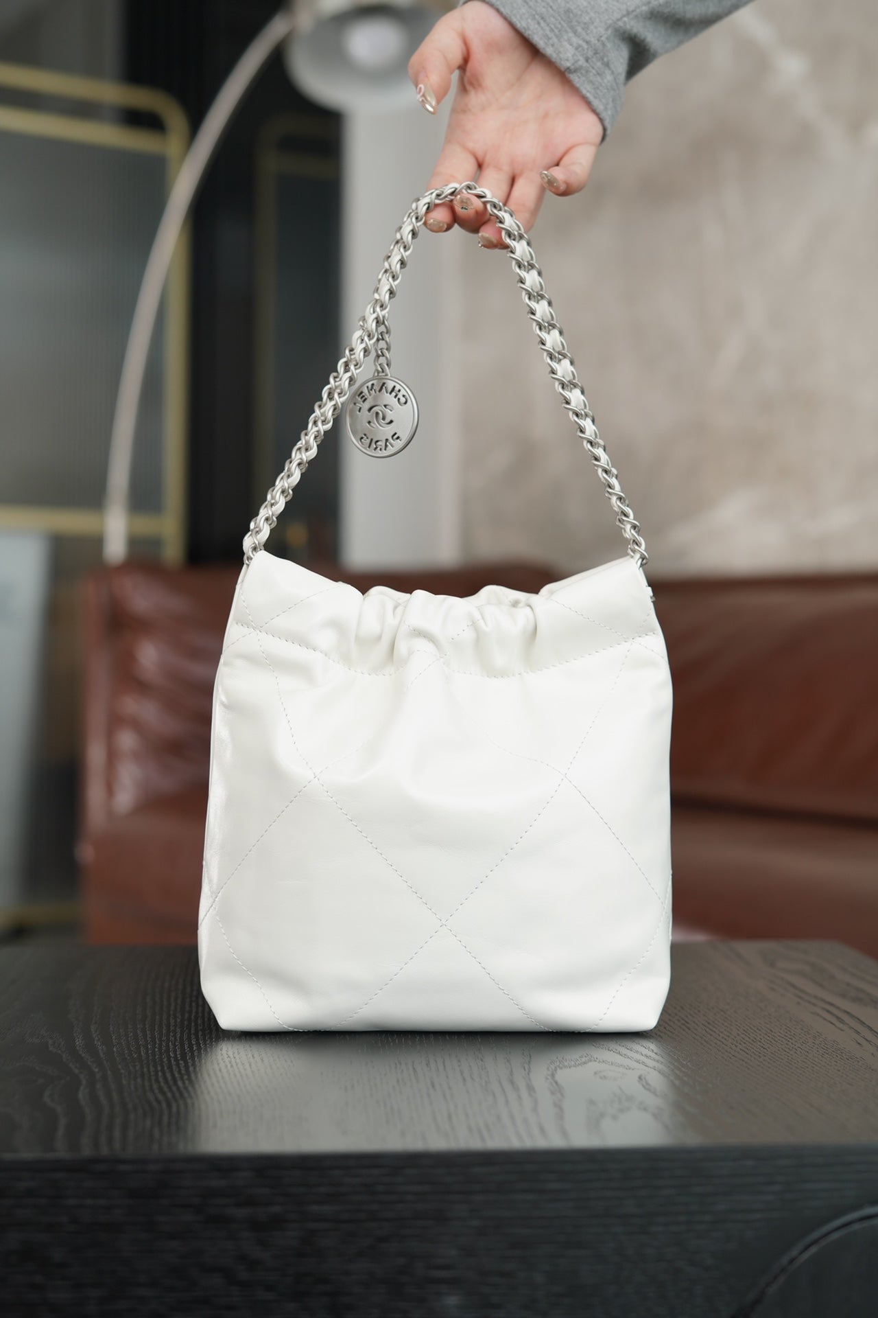 小香家-23S 22Bag Mini 白色銀扣